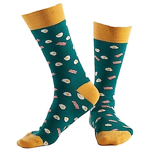 Doris & Dude Breakfast Print Socks Green